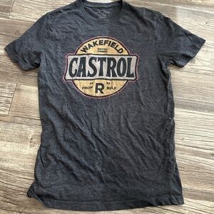 Lucky Brand Charcoal Crewneck Tee with Yellow & Red Logo